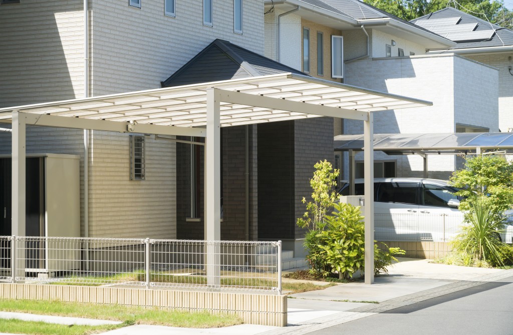 a white residential carport